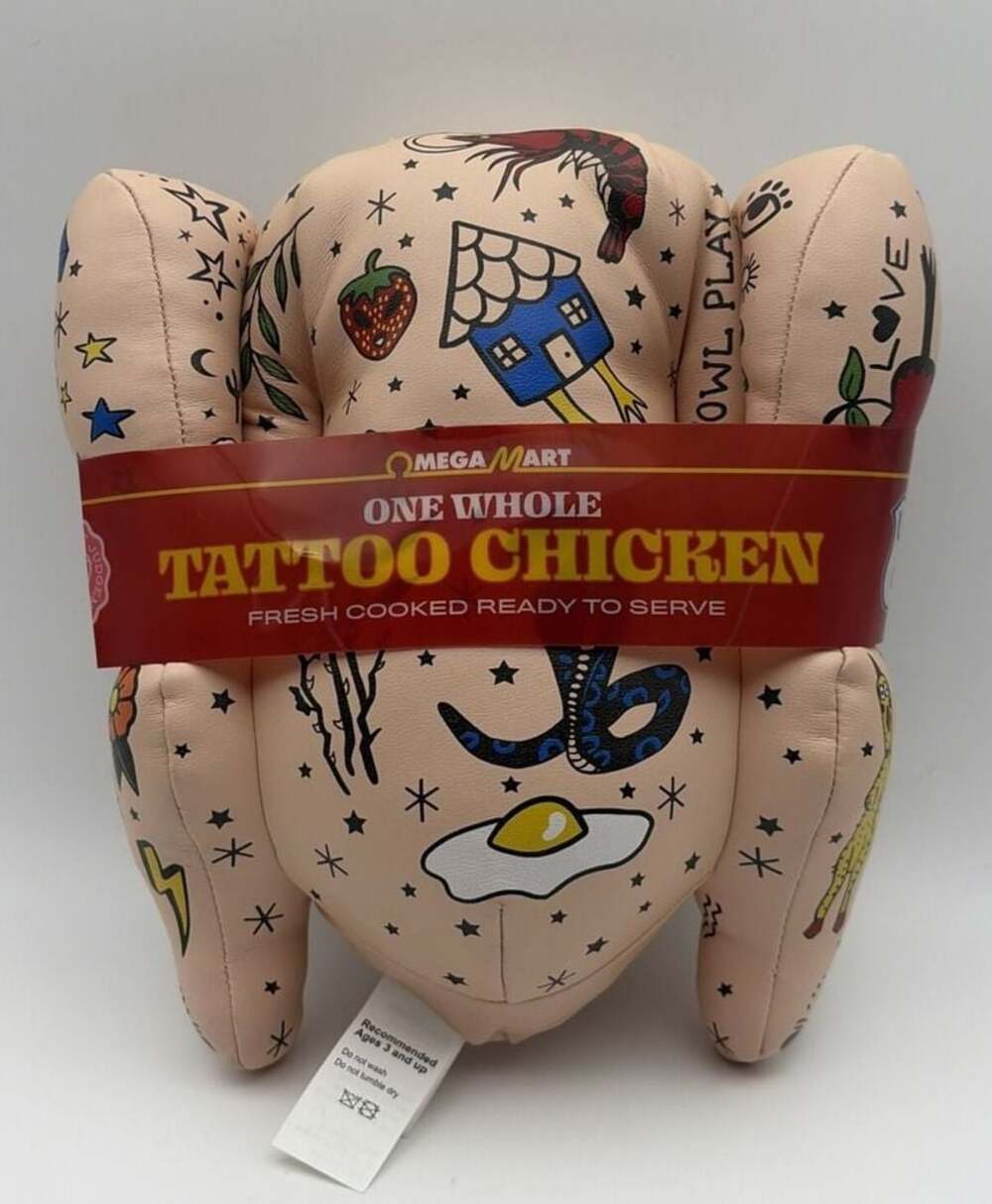 Meow Wolf Omega Mart One Whole Tattoo Chicken Plush Stuffed Toy